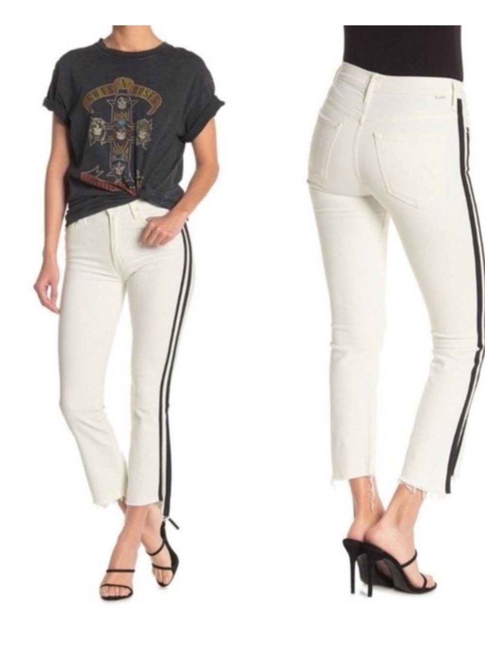 MOTHER Looker Ankle Skinny Jeans W/Racer Stripes